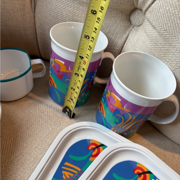 Vintage Colorful Mug and Tray Set - Picture 6 of 10